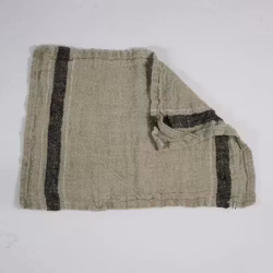 Kökshandduk 50x35cm 100% linne i beige/svart Olsson&Jensen