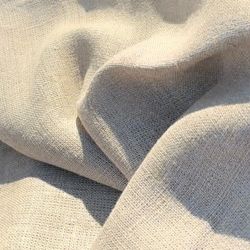 Linneduk i finaste 100% enfärgat beige linne 140x250 Obbhult