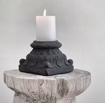 Ljusstake ljushållare i svart sten Noori Objects