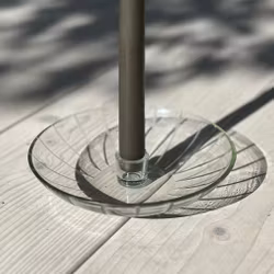 Ljusstake rund i glas med etsad rand Strömshaga