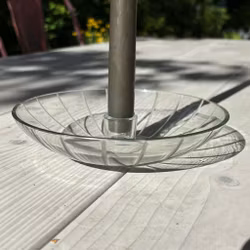 Ljusstake rund i glas med etsad rand Strömshaga