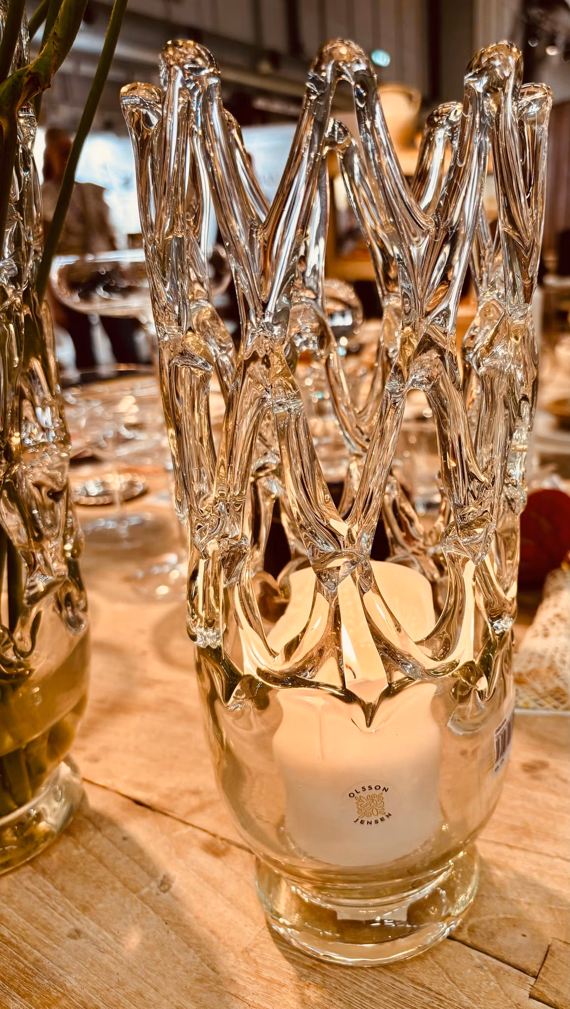 Vas eller ljuslykta i glas ljushållare Olsson & Jensen