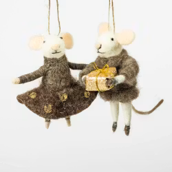Bedårande julhänge söta möss i tovad syntetisk ull Olsson & Jensen