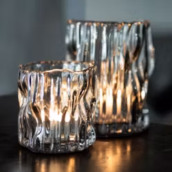 Ljuslykta Vas Ljushållare Kruka i rökfärgat glas Wikholm Form
