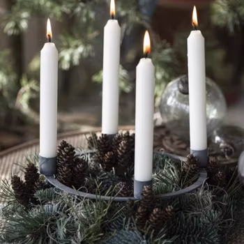 Ljusstake / Adventsljusstake i metall rund för 4 ljus
