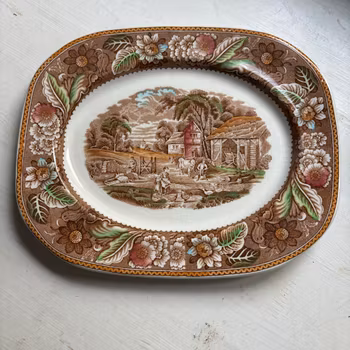 Fat Uppläggningsfat "Woodland" Wood & Sons England Vintage