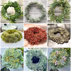 Krans olika kransar för dekoration av naturmaterial