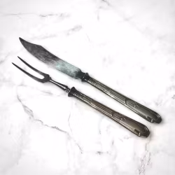 Mindre charkbestick i nysilver vintage