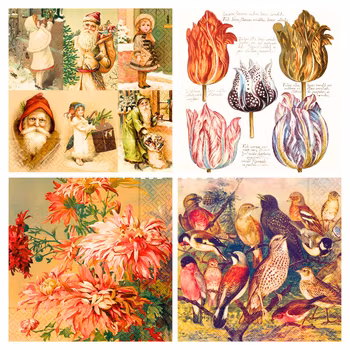 Servetter med ljuvliga motiv 33x33 Sköna Ting