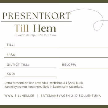 Presentkort i flera olika valörer