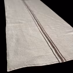 Duk / Löpare i jute beige med vinröd eller grå rand