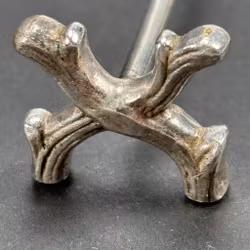 Smörtax i nysilver korsande vedträn Vintage