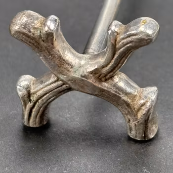 Smörtax i nysilver korsande vedträn Vintage