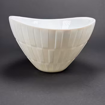 Skål Randi i vitt glas från Gullaskruf, vintage