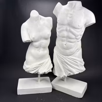 Figurin en man och en kvinna på fot, nutida vintage