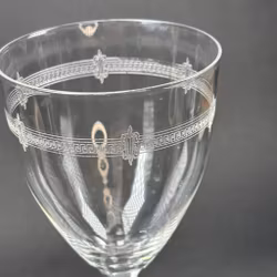 Glas, kristallglas vintage med etsat mönster, 3st