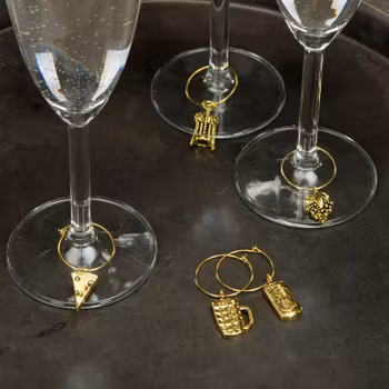 Glasmarkörer guld och silverfärgad metall