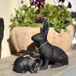 Kanin i svart gjutjärn, fin dekoration, liten
