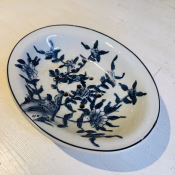 Tvålkopp i porslin Blå Fågel