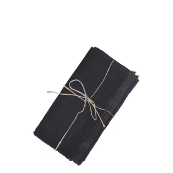 Servetter i 100% bomull svart 40x40 4-pack
