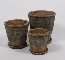 Kruka Florentina i cement, gråsvart eller ljus terrakotta