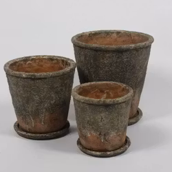 Kruka Florentina i cement, gråsvart eller ljus terrakotta