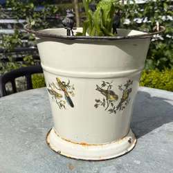 Hink i metall i flera softa färger, vintage