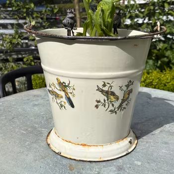 Hink i metall i flera softa färger, vintage