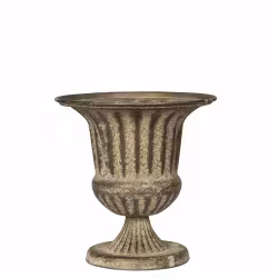 Kruka pokal i grönbrun metall
