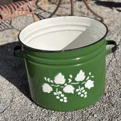 Kruka Tunna runt plåtkärl med handtag, vintage