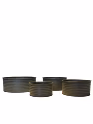 Kruka låg i mossgrön zink, 4 olika, BGreen