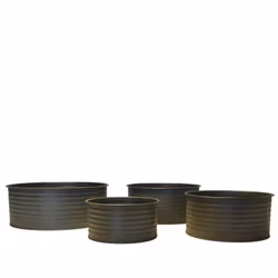 Kruka låg i mossgrön zink, 4 olika, BGreen