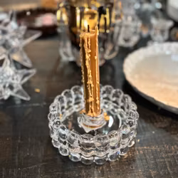 Ljusstake Frey i blänkande bubbligt glas, Olsson Jensen