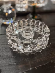 Ljusstake Frey i blänkande bubbligt glas, Olsson Jensen