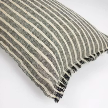 Kuddfodral Stanfield linne svart/natur, 40x70, Olsson Jensen