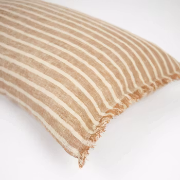 Kuddfodral Stanfield linne, brun/natur, 40x70, Olsson Jensen