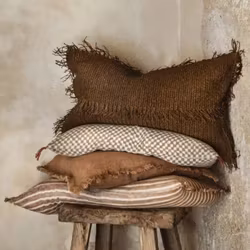 Kuddfodral linne, brun/natur, 40x70, Olsson Jensen