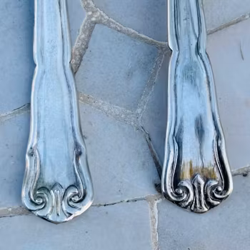 Dessertgafflar Oneida, nysilver, vintage