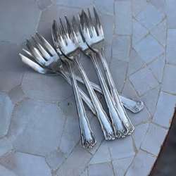 Dessertgafflar Oneida, nysilver, vintage