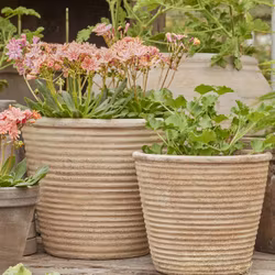 Kruka Barbara i stengods med antique wash, BGreen