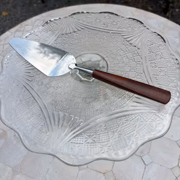 Tårtspade med teakskaft, vintage