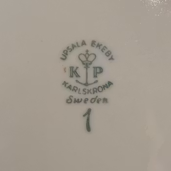 Tallrikar Upsala Ekeby fiskmotiv, 5st, vintage