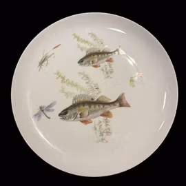 Tallrikar Upsala Ekeby fiskmotiv, 5st, vintage