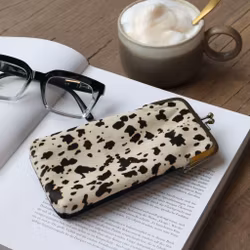 Etui för glasögon i läder med komönster, Chic Antique