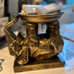 Elefant med skål i polyresin, A Lot Decoration