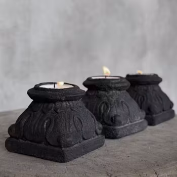 Ljusstake i sten för värmeljus eller mindre blockljus, Noori Objects