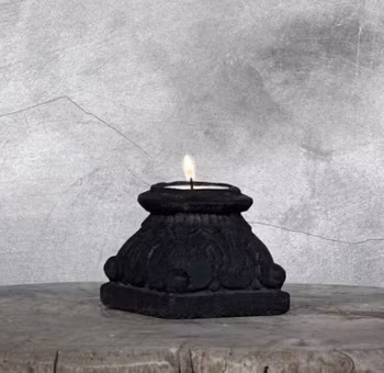 Ljusstake i sten för värmeljus eller mindre blockljus, Noori Objects