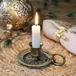 Ljusstake, sk nattljusstake i tenn, Chic Antique