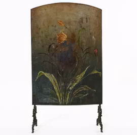 Brasskärm, gnistskydd, rumsavdelare 1800-tal, vintage