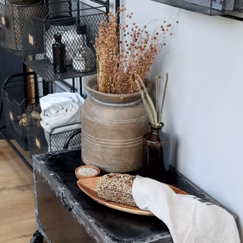 Torkad växt, lin i en brungrå nyans, Chic Antique